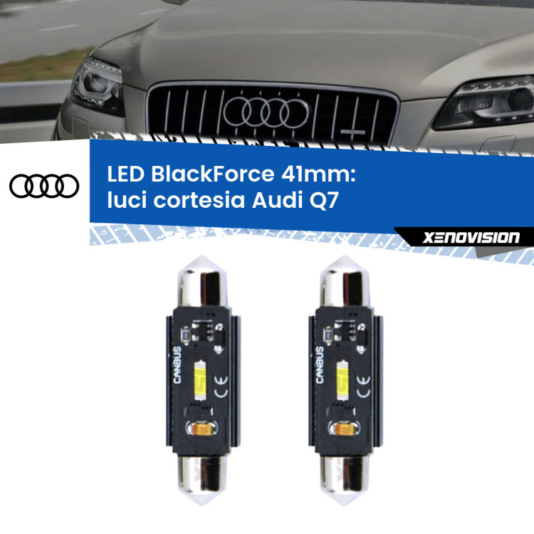 <strong>Luci Cortesia LED per Audi Q7</strong>  2006 - 2015. Coppia lampade <strong>C5W</strong> 41mm modello BlackForce canbus.