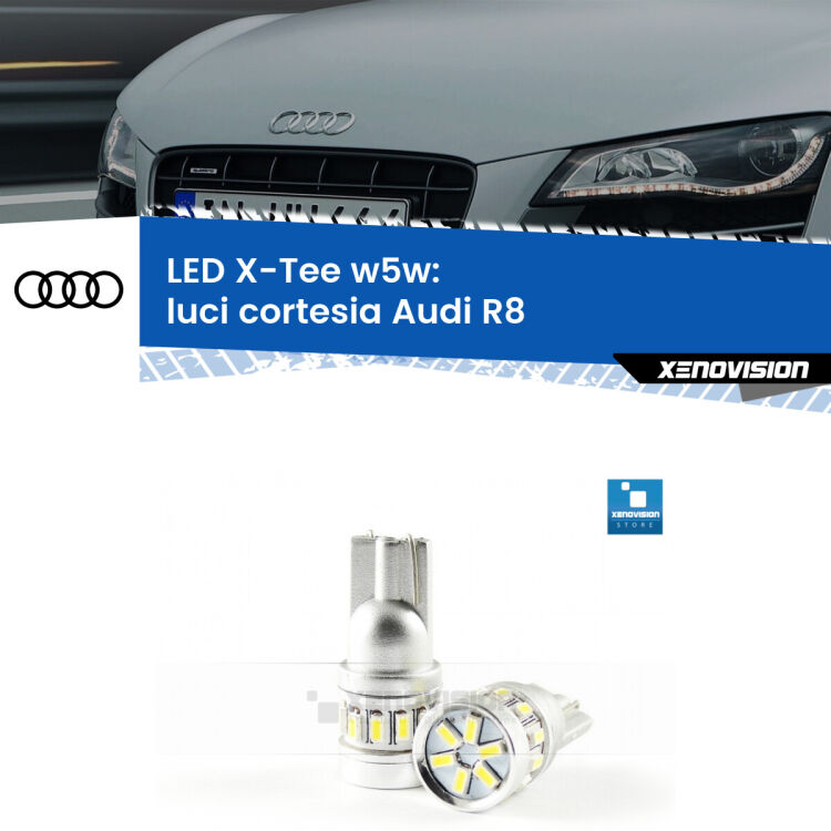 <strong>LED luci cortesia per Audi R8</strong>  2007 - 2015. Lampade <strong>W5W</strong> modello X-Tee Xenovision top di gamma.