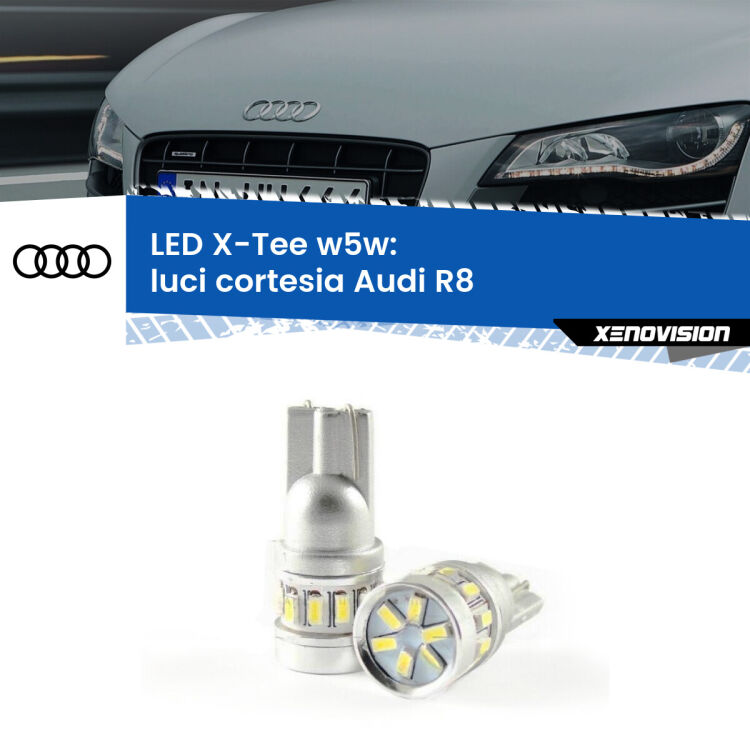 <strong>LED luci cortesia per Audi R8</strong>  2007 - 2015. Lampade <strong>W5W</strong> modello X-Tee Xenovision top di gamma.