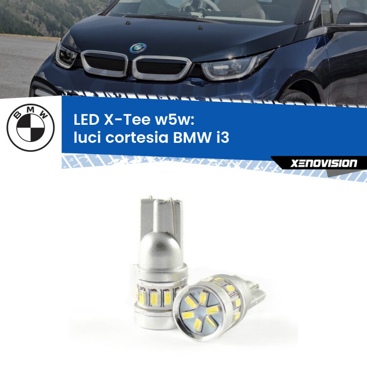 <strong>LED luci cortesia per BMW i3</strong>  2013 - 2023. Lampade <strong>W5W</strong> modello X-Tee Xenovision top di gamma.