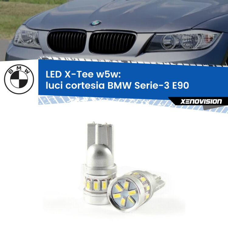 <strong>LED luci cortesia per BMW Serie-3</strong> E90 2005 - 2011. Lampade <strong>W5W</strong> modello X-Tee Xenovision top di gamma.