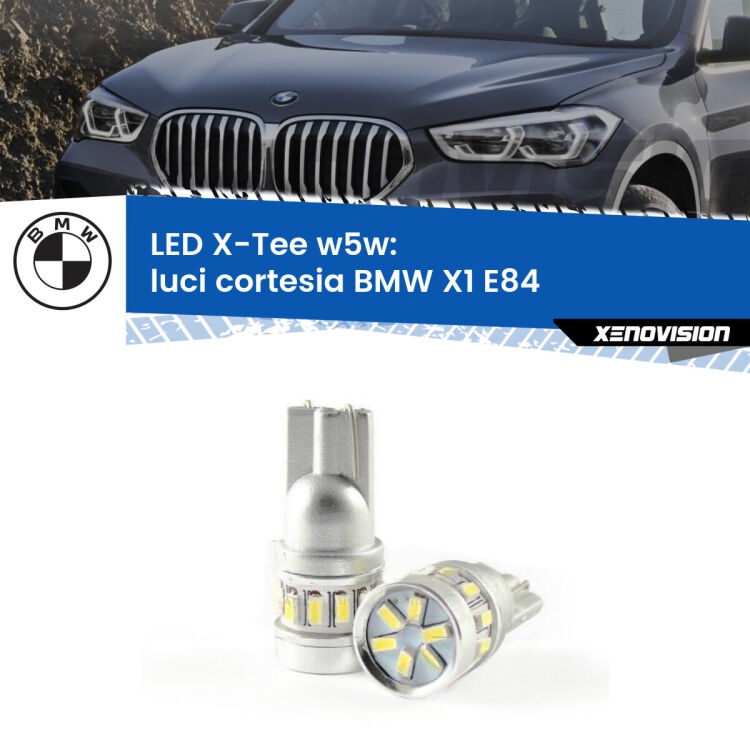 <strong>LED luci cortesia per BMW X1</strong> E84 2009 - 2015. Lampade <strong>W5W</strong> modello X-Tee Xenovision top di gamma.