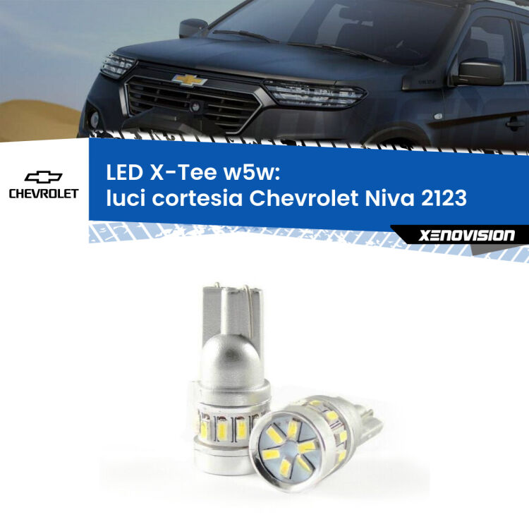 <strong>LED luci cortesia per Chevrolet Niva</strong> 2123 2002 - 2009. Lampade <strong>W5W</strong> modello X-Tee Xenovision top di gamma.