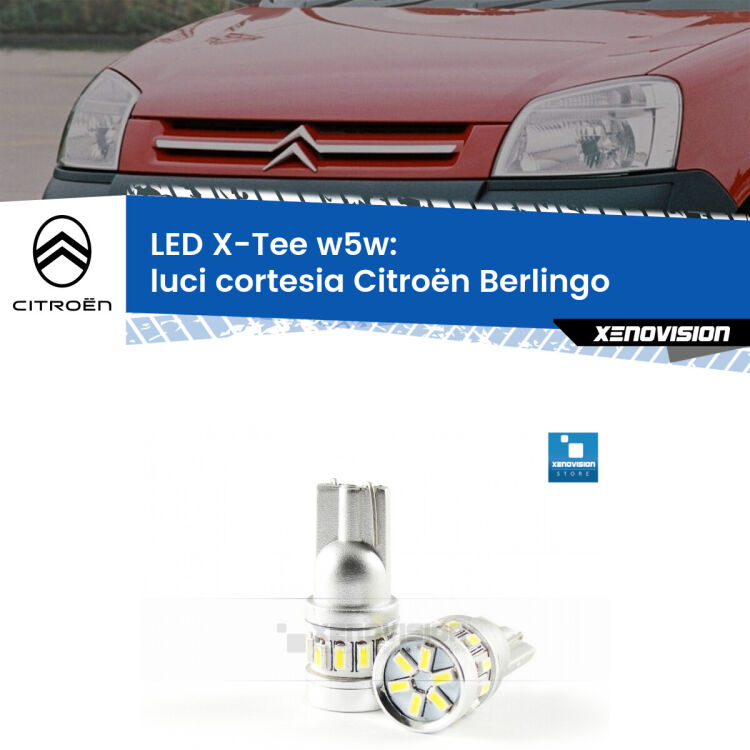 <strong>LED luci cortesia per Citroën Berlingo</strong>  1996 - 2007. Lampade <strong>W5W</strong> modello X-Tee Xenovision top di gamma.