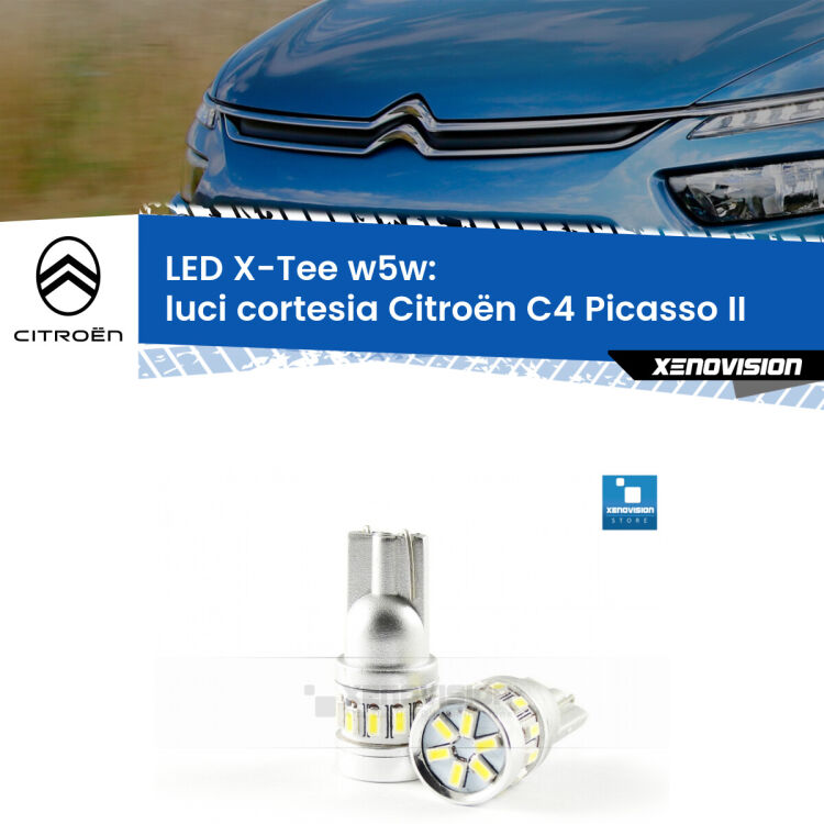 <strong>LED luci cortesia per Citroën C4 Picasso</strong> II Versione 1. Lampade <strong>W5W</strong> modello X-Tee Xenovision top di gamma.