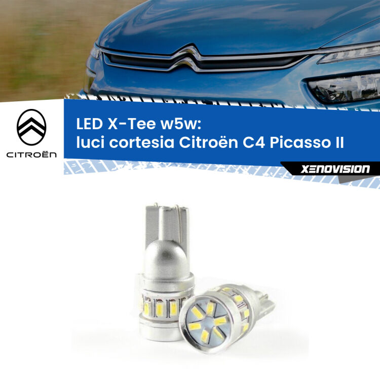 <strong>LED luci cortesia per Citroën C4 Picasso</strong> II Versione 1. Lampade <strong>W5W</strong> modello X-Tee Xenovision top di gamma.