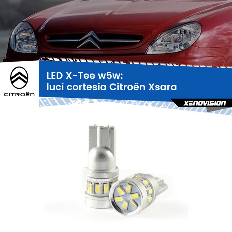 <strong>LED luci cortesia per Citroën Xsara</strong>  1997 - 2005. Lampade <strong>W5W</strong> modello X-Tee Xenovision top di gamma.