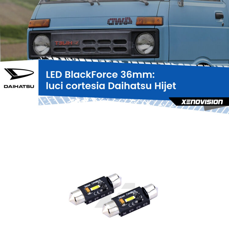 <strong>LED luci cortesia 36mm per Daihatsu Hijet</strong>  1992 - 2005. Coppia lampadine <strong>C5W</strong>modello BlackForce Xenovision.