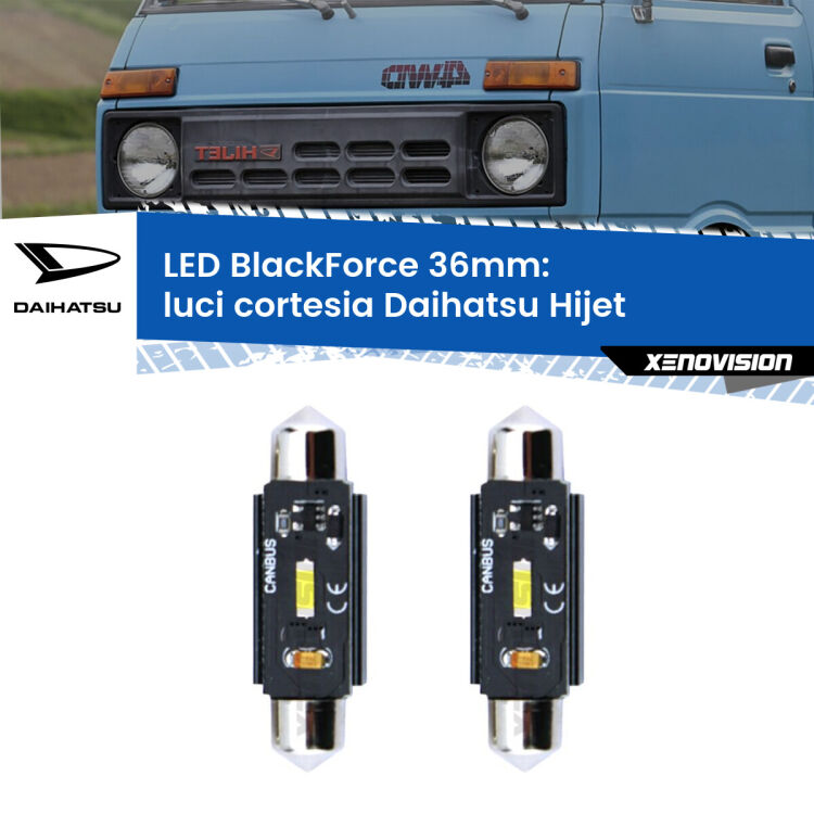 <strong>Luci Cortesia LED per Daihatsu Hijet</strong>  1992 - 2005. Coppia lampade <strong>C5W</strong> 36mm modello BlackForce canbus.