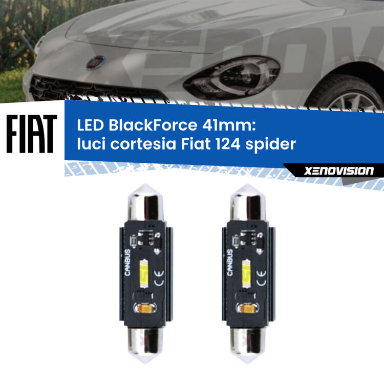 <strong>Luci Cortesia LED per Fiat 124 spider</strong>  2016 in poi. Coppia lampade <strong>C5W</strong> 41mm modello BlackForce canbus.