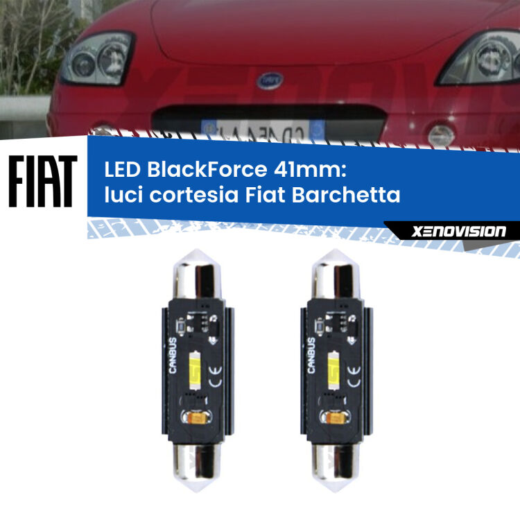 <strong>Luci Cortesia LED per Fiat Barchetta</strong>  1995 - 2005. Coppia lampade <strong>C5W</strong> 41mm modello BlackForce canbus.