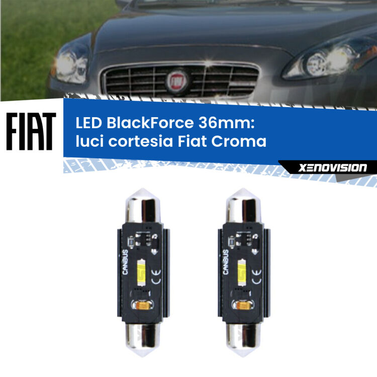 <strong>Luci Cortesia LED per Fiat Croma</strong>  posteriori. Coppia lampade <strong>C5W</strong> 36mm modello BlackForce canbus.