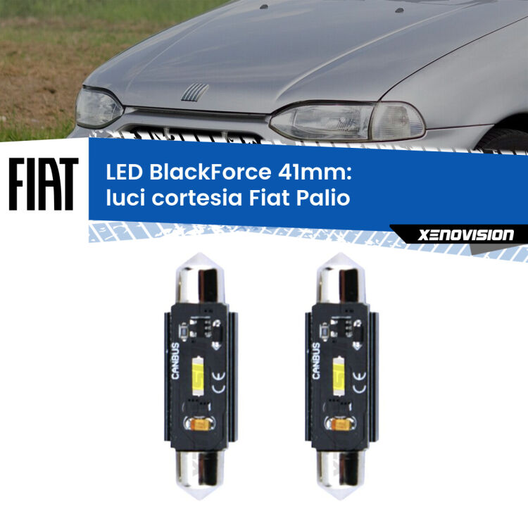 <strong>Luci Cortesia LED per Fiat Palio</strong>  anteriori. Coppia lampade <strong>C5W</strong> 41mm modello BlackForce canbus.