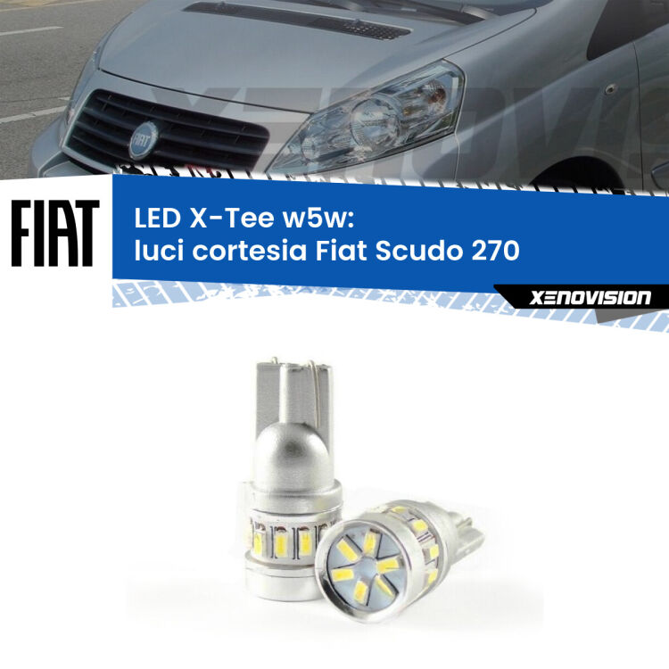 <strong>LED luci cortesia per Fiat Scudo</strong> 270 2007 - 2016. Lampade <strong>W5W</strong> modello X-Tee Xenovision top di gamma.