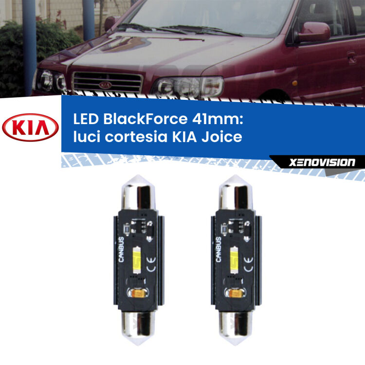 <strong>Luci Cortesia LED per KIA Joice</strong>  2000 - 2003. Coppia lampade <strong>C5W</strong> 41mm modello BlackForce canbus.