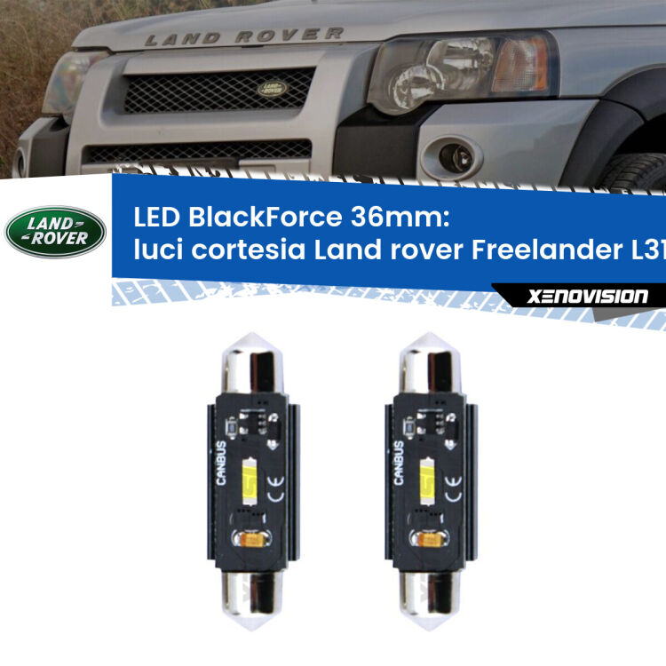 <strong>Luci Cortesia LED per Land rover Freelander</strong> L314 anteriori. Coppia lampade <strong>C5W</strong> 36mm modello BlackForce canbus.