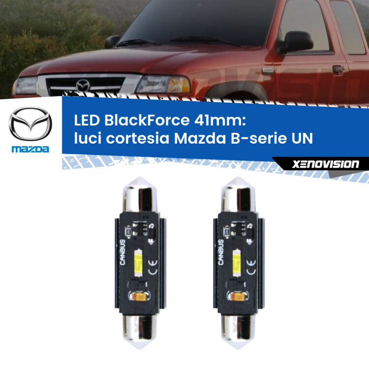 <strong>Luci Cortesia LED per Mazda B-serie</strong> UN 1999 - 2006. Coppia lampade <strong>C5W</strong> 41mm modello BlackForce canbus.