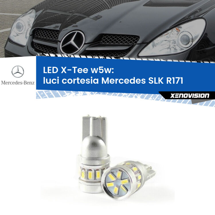 <strong>LED luci cortesia per Mercedes SLK</strong> R171 2006 - 2011. Lampade <strong>W5W</strong> modello X-Tee Xenovision top di gamma.