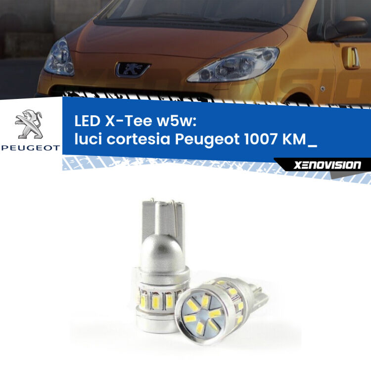 <strong>LED luci cortesia per Peugeot 1007</strong> KM_ 2005 - 2009. Lampade <strong>W5W</strong> modello X-Tee Xenovision top di gamma.