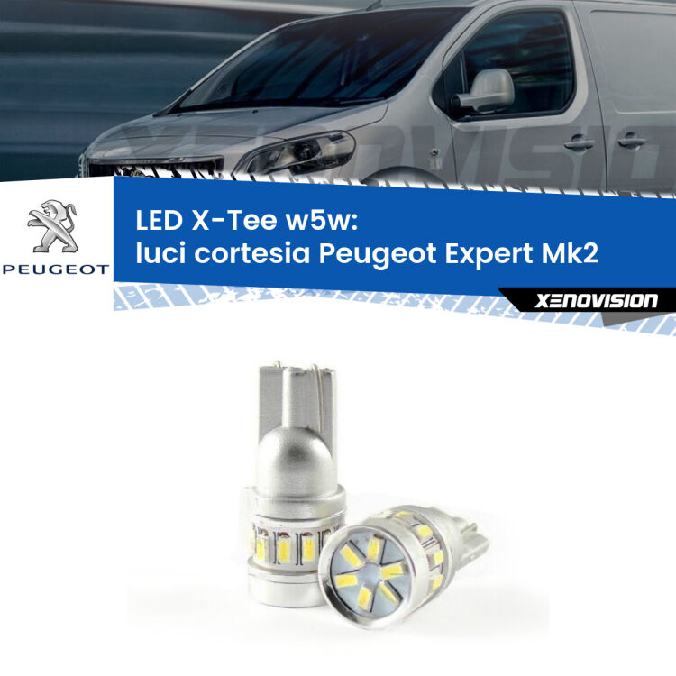 <strong>LED luci cortesia per Peugeot Expert</strong> Mk2 2007 - 2015. Lampade <strong>W5W</strong> modello X-Tee Xenovision top di gamma.