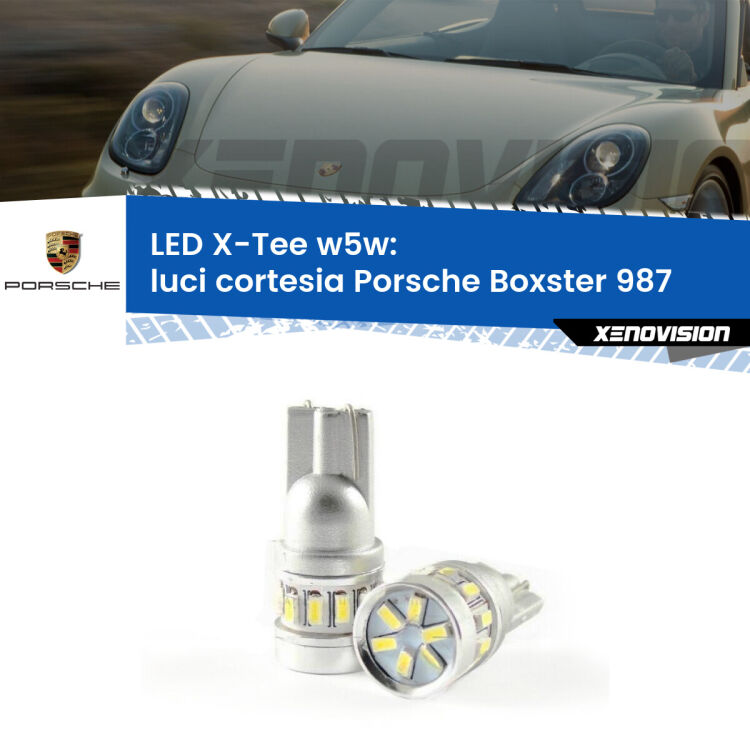 <strong>LED luci cortesia per Porsche Boxster</strong> 987 2004 - 2012. Lampade <strong>W5W</strong> modello X-Tee Xenovision top di gamma.