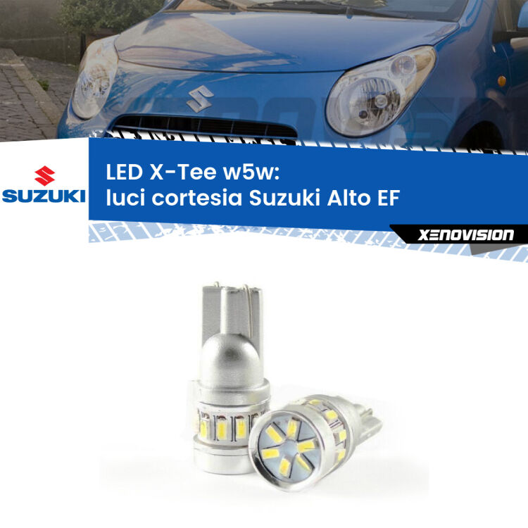 <strong>LED luci cortesia per Suzuki Alto</strong> EF 1994 - 2002. Lampade <strong>W5W</strong> modello X-Tee Xenovision top di gamma.