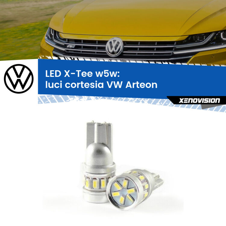 <strong>LED luci cortesia per VW Arteon</strong>  2017 in poi. Lampade <strong>W5W</strong> modello X-Tee Xenovision top di gamma.