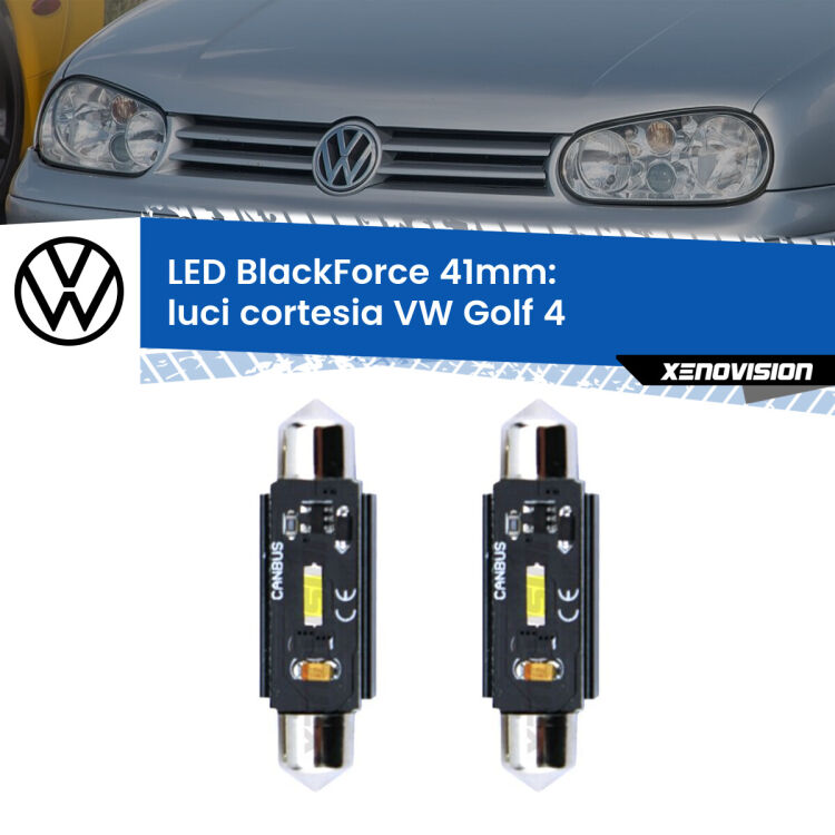 <strong>Luci Cortesia LED per VW Golf 4</strong>  1997 - 2005. Coppia lampade <strong>C5W</strong> 41mm modello BlackForce canbus.