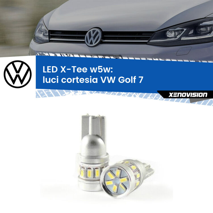 <strong>LED luci cortesia per VW Golf 7</strong>  2012 - 2019. Lampade <strong>W5W</strong> modello X-Tee Xenovision top di gamma.