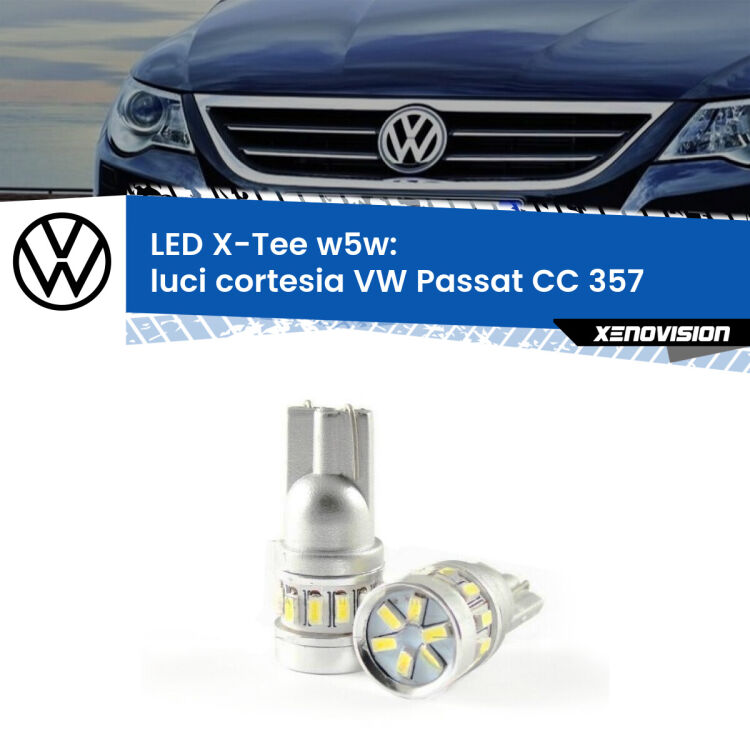 <strong>LED luci cortesia per VW Passat CC</strong> 357 2008 - 2012. Lampade <strong>W5W</strong> modello X-Tee Xenovision top di gamma.