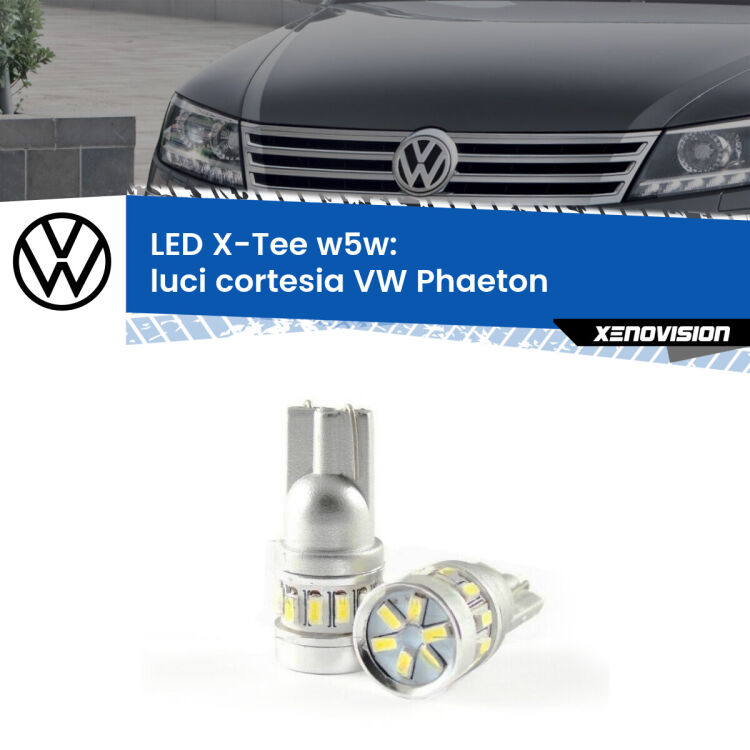 <strong>LED luci cortesia per VW Phaeton</strong>  2002 - 2016. Lampade <strong>W5W</strong> modello X-Tee Xenovision top di gamma.