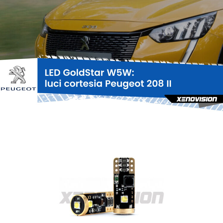 <strong>Luci Cortesia LED Peugeot 208</strong> II 2019 in poi: ottima luminosità a 360 gradi. Si inseriscono ovunque. Canbus, Top Quality.