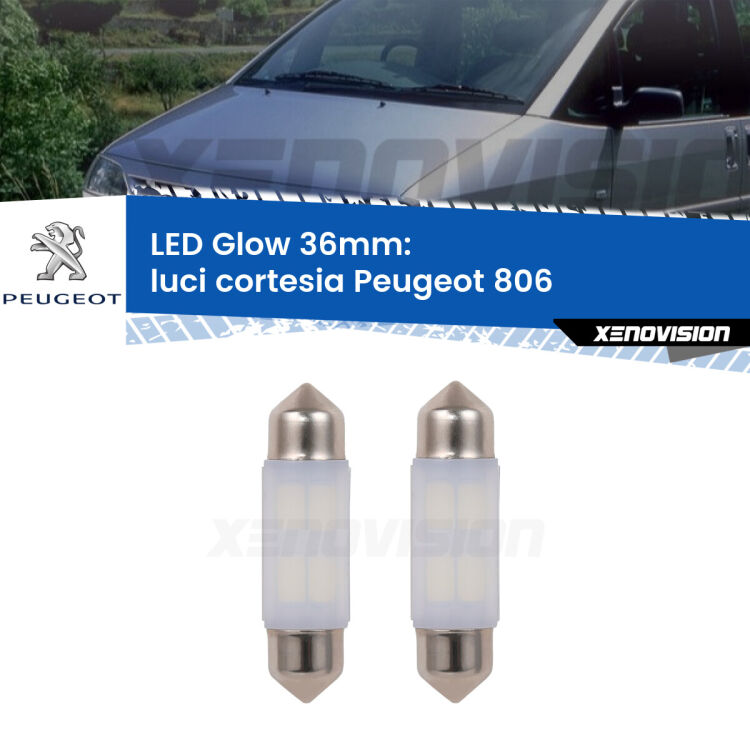 <strong>Luci Cortesia LED luce calda per Peugeot 806</strong>  posteriori. Coppia lampade <strong>C5W</strong> 36mm modello Glow di Xenovision.