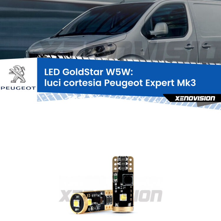 <strong>Luci Cortesia LED Peugeot Expert</strong> Mk3 2016 in poi: ottima luminosità a 360 gradi. Si inseriscono ovunque. Canbus, Top Quality.