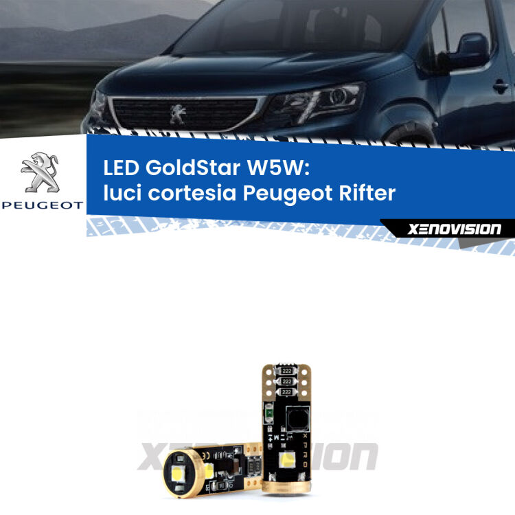 <strong>Luci Cortesia LED Peugeot Rifter</strong>  2018 in poi: ottima luminosità a 360 gradi. Si inseriscono ovunque. Canbus, Top Quality.