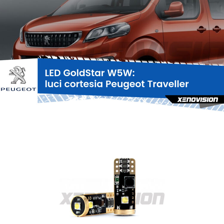 <strong>Luci Cortesia LED Peugeot Traveller</strong>  2016 in poi: ottima luminosità a 360 gradi. Si inseriscono ovunque. Canbus, Top Quality.