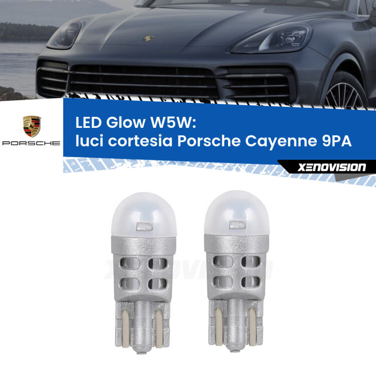 <strong>Luci Cortesia LED luce calda per Porsche Cayenne</strong> 9PA 2002 - 2010. Coppia lampade <strong>W5W</strong> modello Glow di Xenovision.