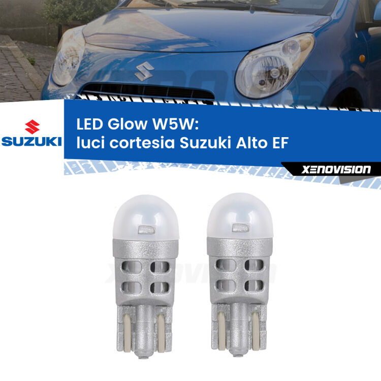 <strong>Luci Cortesia LED luce calda per Suzuki Alto</strong> EF 1994 - 2002. Coppia lampade <strong>W5W</strong> modello Glow di Xenovision.