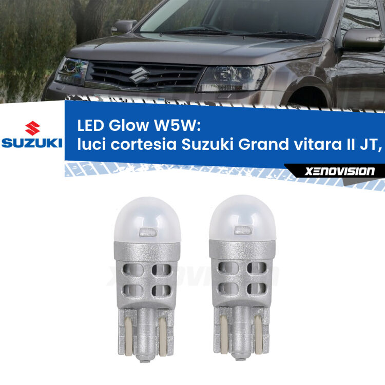 <strong>Luci Cortesia LED luce calda per Suzuki Grand vitara II</strong> JT, TE, TD anteriori. Coppia lampade <strong>W5W</strong> modello Glow di Xenovision.