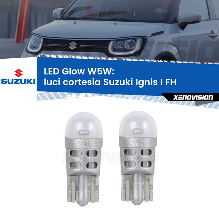 <strong>Luci Cortesia LED luce calda per Suzuki Ignis I</strong> FH 2000 - 2005. Coppia lampade <strong>W5W</strong> modello Glow di Xenovision.