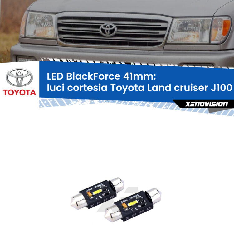 <strong>LED luci cortesia 41mm per Toyota Land cruiser</strong> J100 1998 - 2007. Coppia lampadine <strong>C5W</strong>modello BlackForce Xenovision.