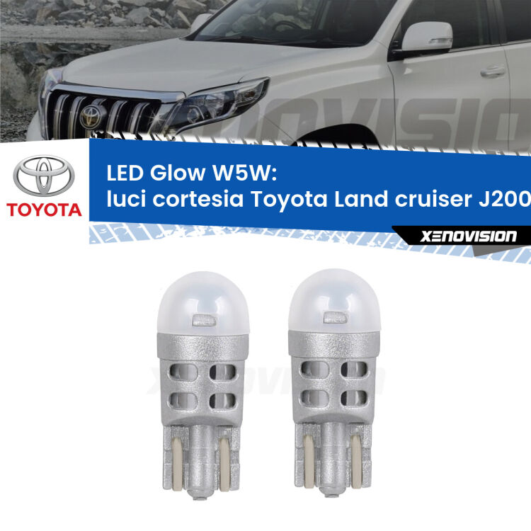 <strong>Luci Cortesia LED luce calda per Toyota Land cruiser</strong> J200 2007 in poi. Coppia lampade <strong>W5W</strong> modello Glow di Xenovision.