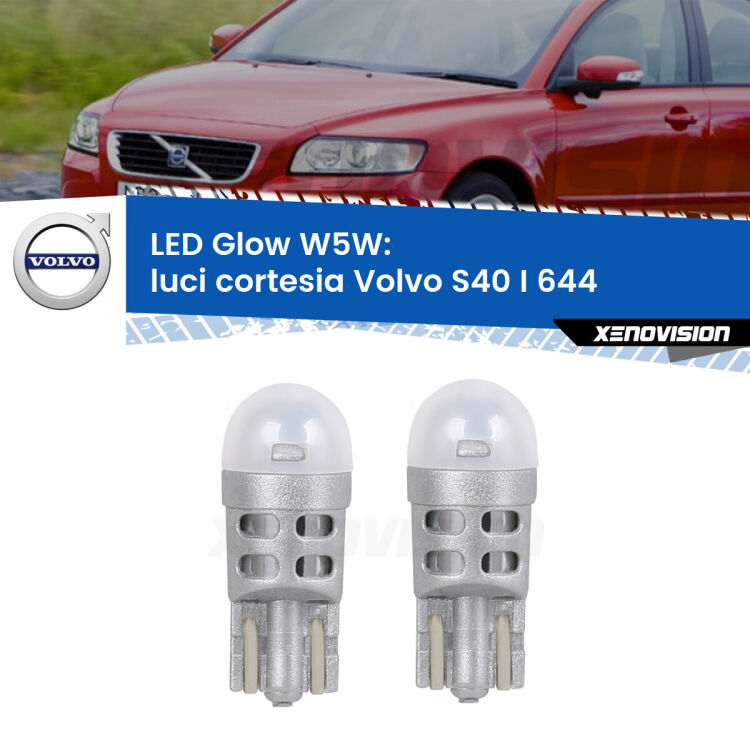 <strong>Luci Cortesia LED luce calda per Volvo S40 I</strong> 644 1995 - 2003. Coppia lampade <strong>W5W</strong> modello Glow di Xenovision.