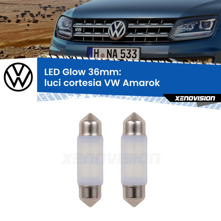 <strong>Luci Cortesia LED luce calda per VW Amarok</strong>  posteriori. Coppia lampade <strong>C5W</strong> 36mm modello Glow di Xenovision.