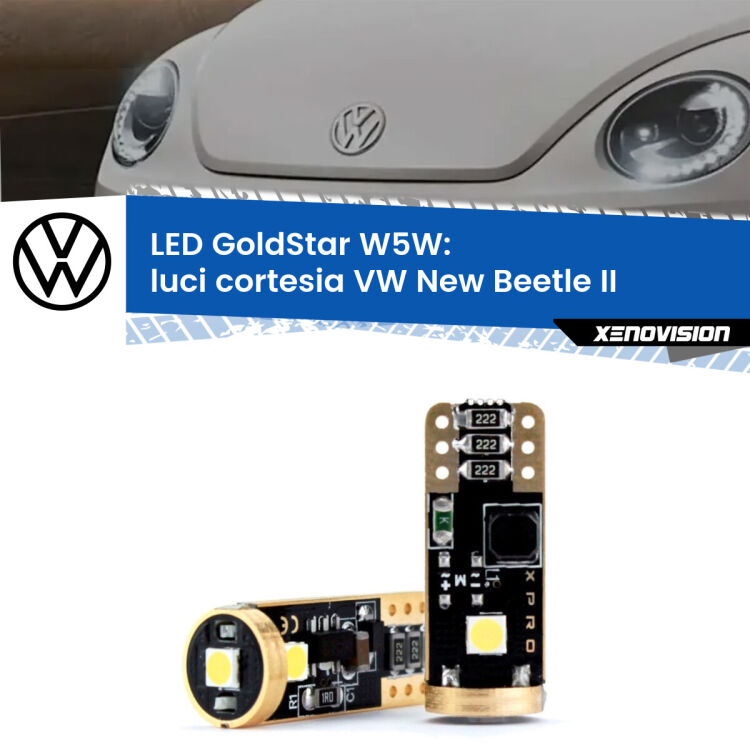 <strong>Luci Cortesia LED VW New Beetle</strong> II 2011 - 2019: ottima luminosità a 360 gradi. Si inseriscono ovunque. Canbus, Top Quality.