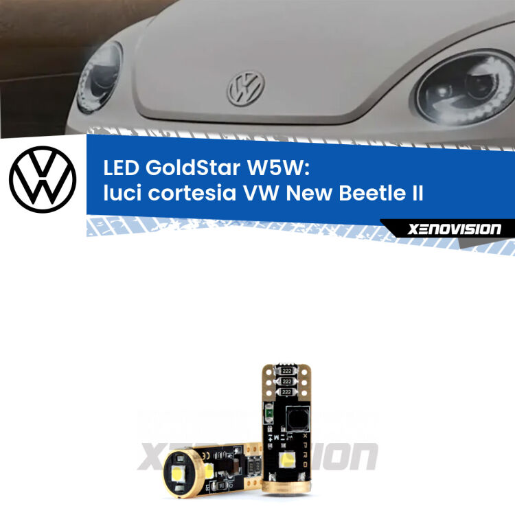 <strong>Luci Cortesia LED VW New Beetle</strong> II 2011 - 2019: ottima luminosità a 360 gradi. Si inseriscono ovunque. Canbus, Top Quality.