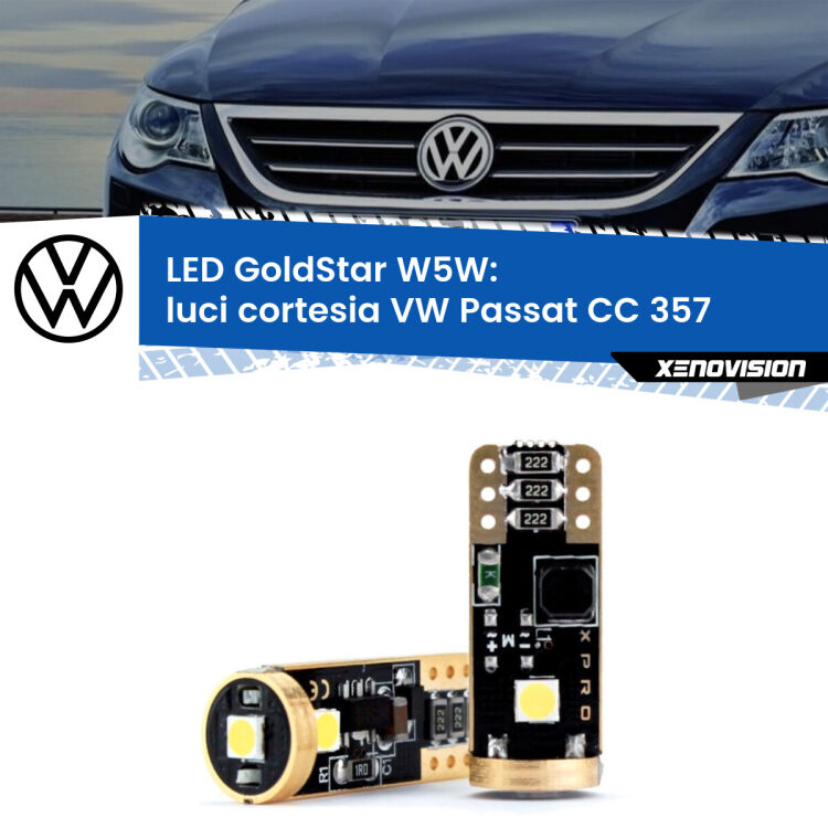 <strong>Luci Cortesia LED VW Passat CC</strong> 357 2008 - 2012: ottima luminosità a 360 gradi. Si inseriscono ovunque. Canbus, Top Quality.