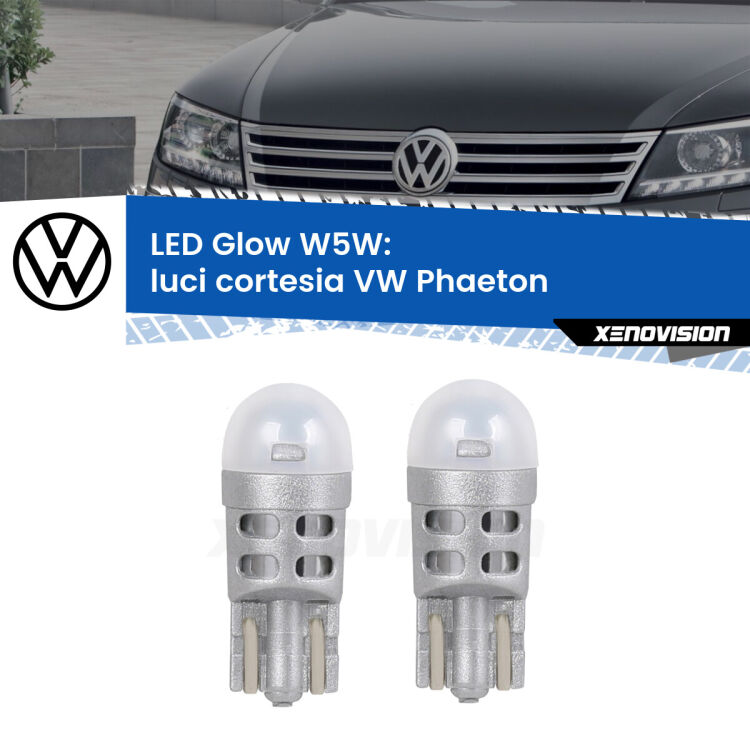 <strong>Luci Cortesia LED luce calda per VW Phaeton</strong>  2002 - 2016. Coppia lampade <strong>W5W</strong> modello Glow di Xenovision.