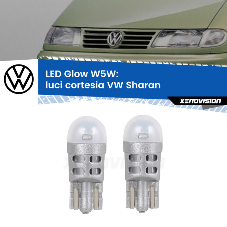 <strong>Luci Cortesia LED luce calda per VW Sharan</strong>  posteriori. Coppia lampade <strong>W5W</strong> modello Glow di Xenovision.