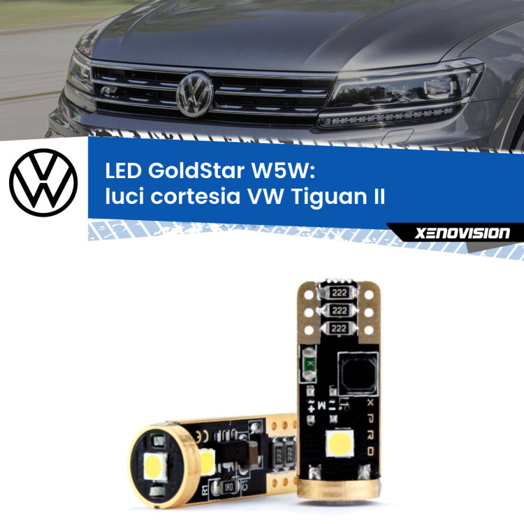 <strong>Luci Cortesia LED VW Tiguan</strong> II 2016 in poi: ottima luminosità a 360 gradi. Si inseriscono ovunque. Canbus, Top Quality.